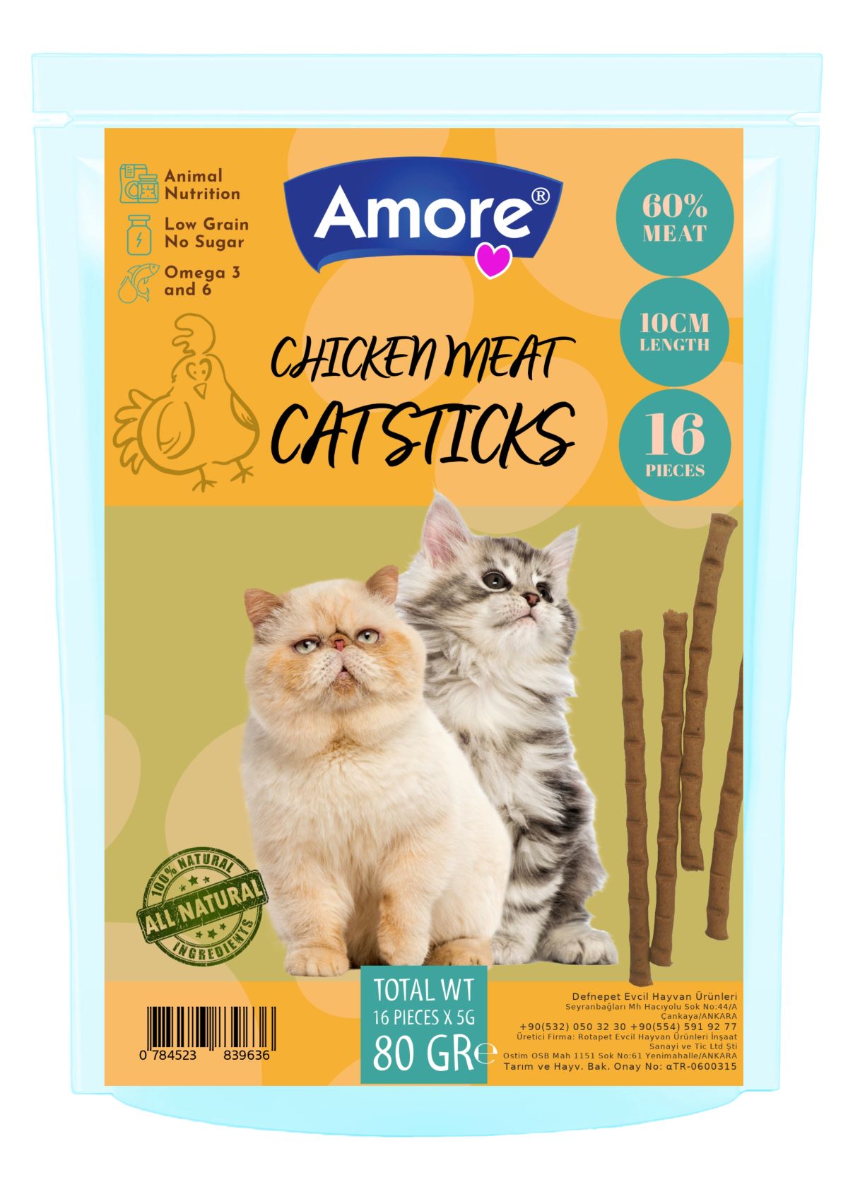 Avida 16lı Sticks Kedi Ödül Çubuğu (Tavuklu)